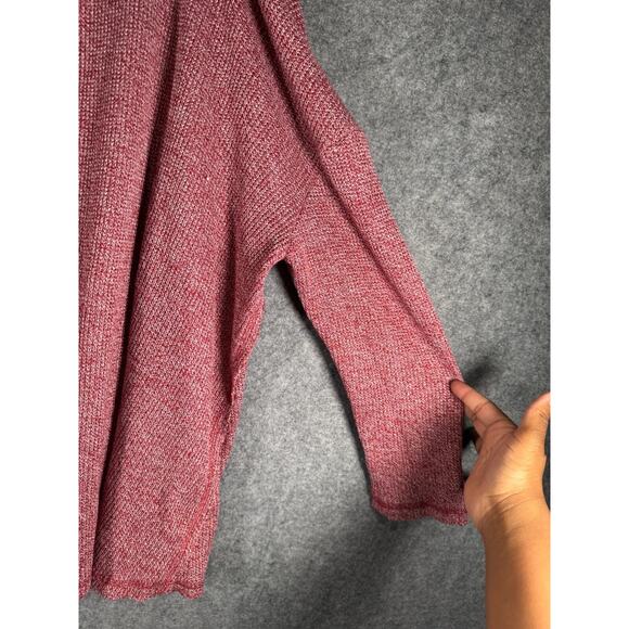 Deletta Sweater Women Medium Red Knit Cold Shoulder Pull Over Stretch Oversized - Picture 8 of 9